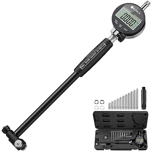 Image of Neoteck Bore Gage Set Digital Indicator Dial Bore Gauge (2"-6"/0.0005") with Self-Centering Dial, Carbide Anvils, Insulated Grips for Deep Engine Cylinder Measurement-Black