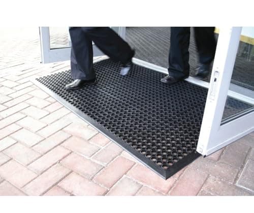 Image of Heavy Duty Rubber Entrance Ramp Mat 90 x 150cm(0.9m x 1.5m)| XL Anti-Slip with Drainage Holes |Durable Indoor/Outdoor Safety Floor Mat |Anti Fatique, wheelchair Friendly |Ideal for Home, Office, Shops