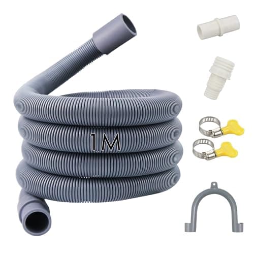 Image of Quanerba Drain Hoses 1 m for Washing Machines, Drain Hose for Dryer, Extensione for Dishwasher, Waste Water Hose(1M)