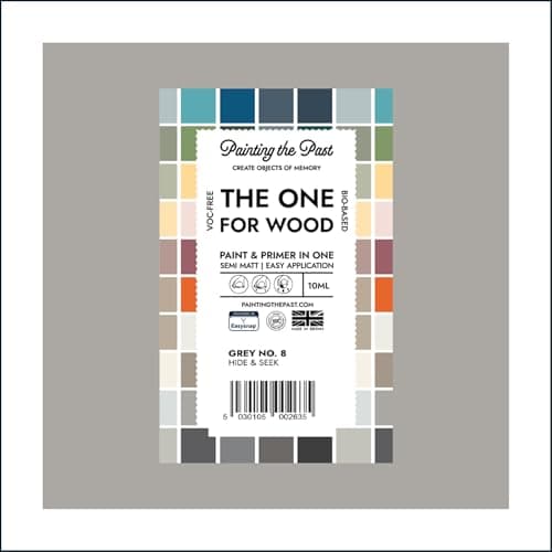 Image of The One for Wood Paint & Primer 10ml (Sample) Grey No. 8 Hide & Seek | Semi Matt Finish, Bio-Based & VOC-Free Formula for Wooden Furniture & Surfaces | Durable & Easy Indoor Home Decorating