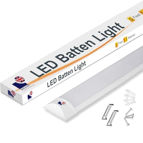 Image of Morris LED Batten Slimline Tube Light 2FT 3FT 4FT 5FT 6FT Wall/Ceiling Mount (6000k) (5FT (150cms))