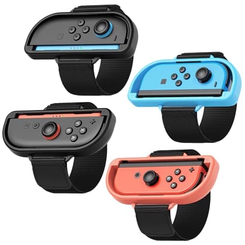 Image of [𝐒𝐰𝐢𝐭𝐜𝐡 𝟐/𝟏/𝗢𝗟𝗘𝗗] Wristbands for Nintendo Switch 2(2025)/Switch 1/OLED for Just Dance 2026/2025/2024//2023, Secure & Skin-Kindly Wrist Straps Accessories (4 Pack- Black, Blue & Orange)