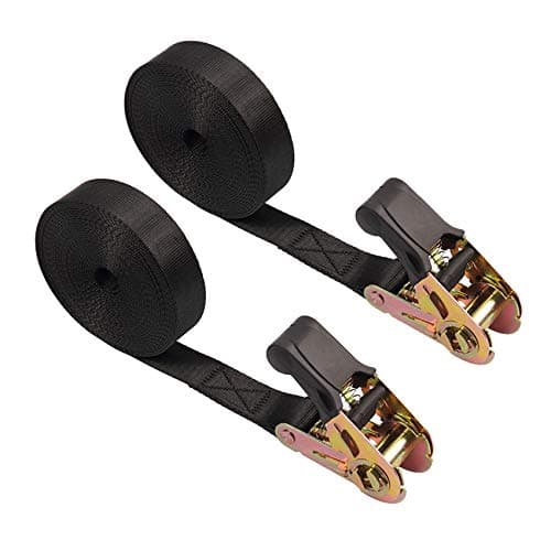 Image of Ayaport Ratchet Straps Tie Downs 6M x 25mm Endless Heavy Duty Cargo Straps Nylon Black Ratcheting Strap (No Hook), Tie-Down for Motorcycles, Trailer Loads, Kayaks (6M-2pcs)