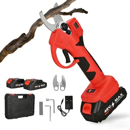 Image of Electric Pruning Shears, 30mm Cordless Secateurs, LCD Screen, Portable Electric Garden Secateurs with 2 PCS Rechargeable 2000mAh Battery, Electric Scissors for Gardens, Farms, Tree Branches