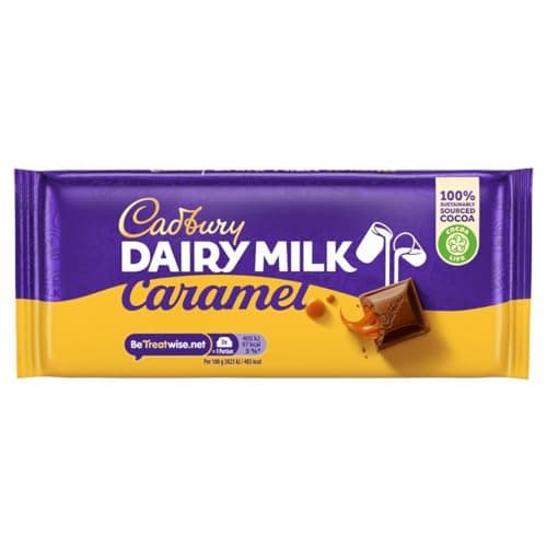 Image of Cadbury Dairy Milk Caramel Chocolate Bar, Creamy Dairy Milk and Golden Caramel, 120g