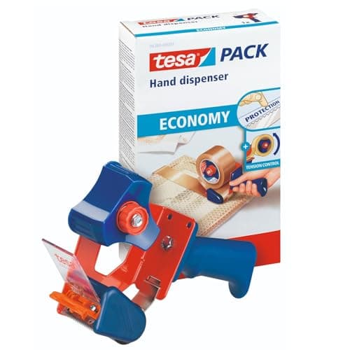 Image of tesa Packing Tape Hand Dispenser Economy - Robust Dispenser for Parcel Tapes - Professional Quality - for Tapes up to 50 cm Wide