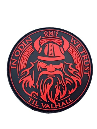 Image of In Odin We Trust Viking PVC Airsoft Paintball Cosplay Morale Patch (Red)