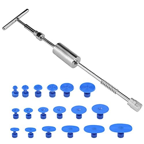 Image of FOCCTS 27 Pcs Car Dent Puller Kit Auto Body Dent Puller, Dent Repairing kit, with Slide Hammer T bar, Dent Removal Glue & Pulling Tabs, Efficient Automobile Body Repairing