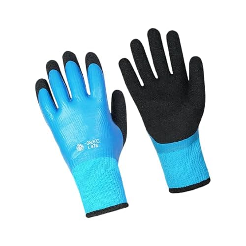 Image of Jazuaiao Water Resistant Thermal Winter Gloves with Fleece Lining and Nonslip Grip for Outdoor Work Cold Weather Protective 2pcs Thermal Grip Work Gloves