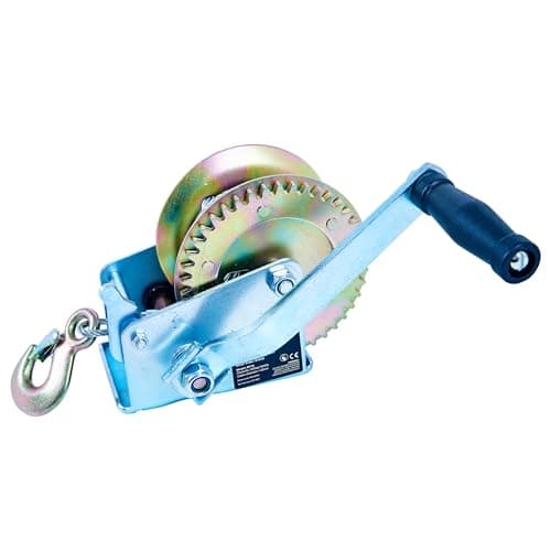 Image of Amtech - Hand Winch, Heavy Duty Boat and Trailer Winch Pulley with 5 Mounting Slots for Easy Installation, Smooth Ratchet-Action and a Sure-Grip, Reliable Locking Mechanism, Maximum 550kg Capacity