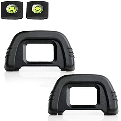 Image of D90 Eyepiece Eyecup DK-21 for Nikon D750 D610 D600 D300 D200 D80 D70 D50 Viewfinder Eye Cup, ULBTER Eyepiece Cover & Level Hot Shoe Cover -(2+2 Pieces)