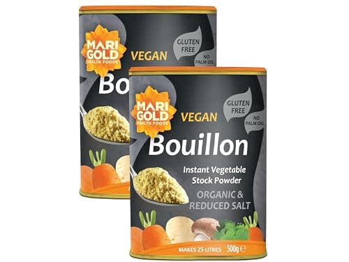 Image of Marigold Vegan Bouillon Instant Vegetable Stock Powder Organic & Reduced Salt, 500g (Pack of 2)