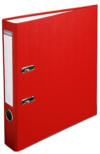 Image of Exacompta - Ref 915403B - PP Lever Arch File - 320 x 290mm in Size, Suitable for Storing A4 Documents, 50mm Spine, Reinforced Finger Pull & Bottom Edge - Red