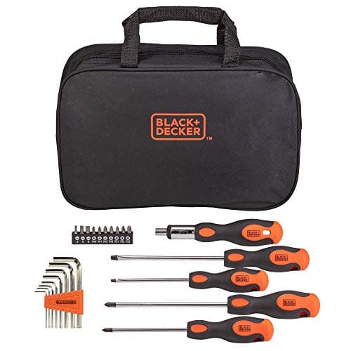 Image of Black+Decker Screwdriver Set with Storage Bag, Magnetic Tip, 23-Piece (BDHT6223CAPB)