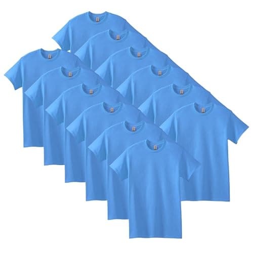 Image of Gildan Heavy Cotton T-Shirt, Style G5000, Multipack, Carolina Blue (Pack of 12), M