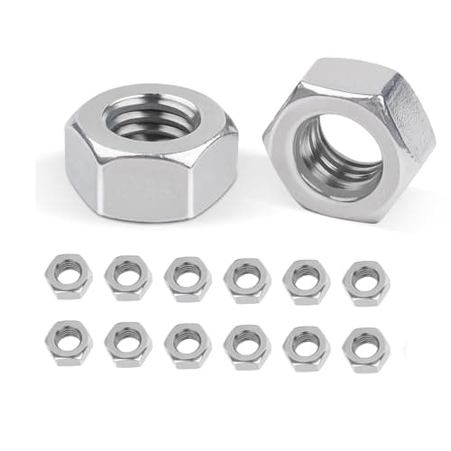 Image of M8 Steel Hex Nuts 12 Pcs, Hex Full Nut Carbon Steel Hexagon Nut M8, Standard Thread Pitch