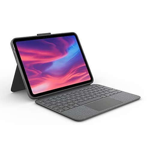 Image of Logitech Combo Touch, Detachable iPad Keyboard Case (10th gen and A16) with Large Precision Trackpad, Full-Size Backlit Keyboard, and Smart Connector Technology, QWERTY UK English Layout - Grey