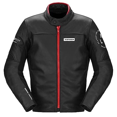 Image of SPIDI Genesis Motorcycle Leather Jacket, Black/Red, 52, multicoloured