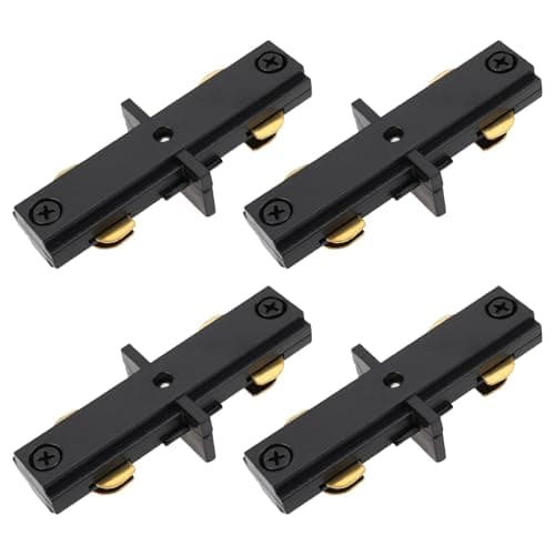 Image of VGOL 4pcs Black 120V H Series Single Circuit 3-Wire Track Connector Compatible with WAC Lighting H Track Systems