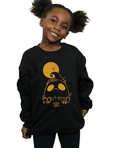 Image of Disney Girls Nightmare Before Christmas Jack Skellington Cemetary Sweatshirt Black 5-6 Years