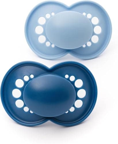 Image of MAM Original Soothers | 6-18 Months | 2 Pack | Comes in Dummy Steriliser Case | Orthodontic Design | Sustainable Materials | Baby Accessories | Blue (Various Designs)