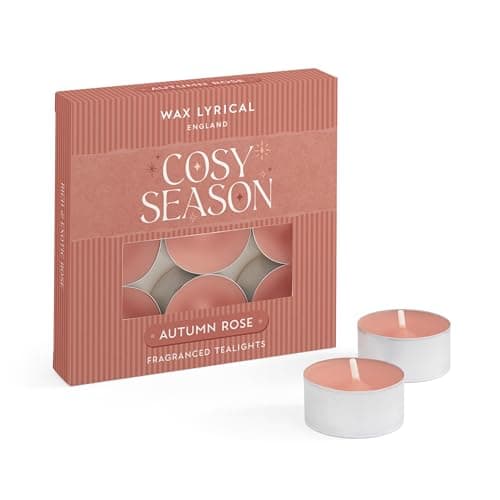 Image of Wax Lyrical Autumn Rose Tealights | Elegant & Romantic Fragrance | Floral & Exotic Oud Notes | Box of 9 Tealight Candles