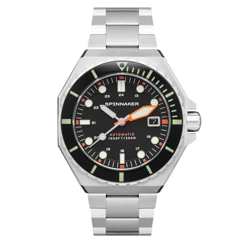 Image of Spinnaker Dumas Men's Japanese Automatic 44mm Black Watch with Stainless Steel SP-5081-FF