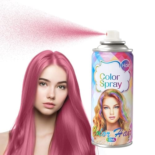Image of Temporary Hair Color Spray, Pink Hair Spray Wash Out, Colour Hair Spray, Hair Dye Spray, Easy To Colour, Mild Formula, Suitable For Various Hair Types, Works On All Hair Colors 120ml