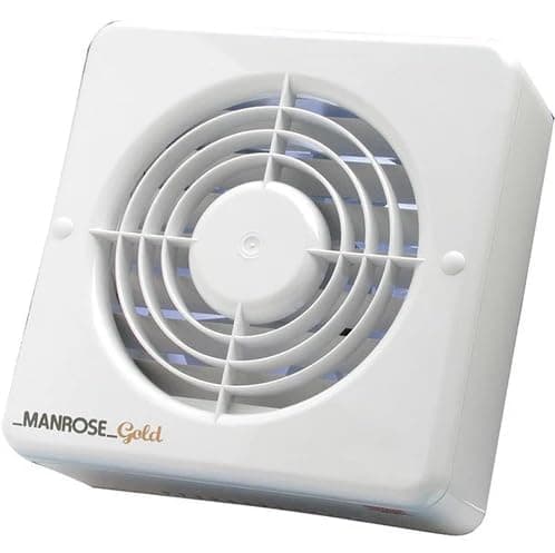 Image of Manrose MG100 4" 100mm Gold Range Extractor Bathroom Wall/Ceiling Fan (MG100H - Humidity)