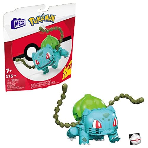 Image of MEGA Pokémon Building Toys Set Build & Show Bulbasaur with 175 Pieces, Articulated and Poseable, 4 Inches Tall, for Kids, GVK83