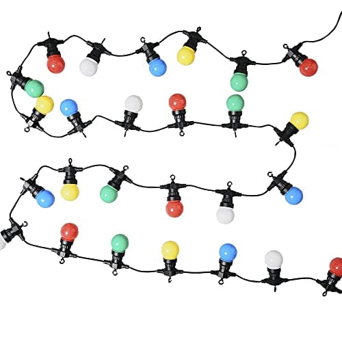Image of MiniSun | Set of 10 – IP44 Rated 5.7M Outdoor Garden Integrated LED Festoon Multicoloured Lights 2700K [Warm White] | Outdoor Lights & Home/Garden Improvements Essential |