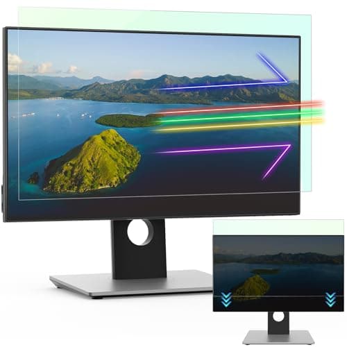 Image of [2-Pack] 23.8 Inch Anti Blue Light Anti Glare Computer Screen Protector for 16:9 Widescreen Monitor, Removable Anti-Scratch Anti-UV Blocking Screen Filter, Eye Protection Reduce Eye Fatigue and Strain