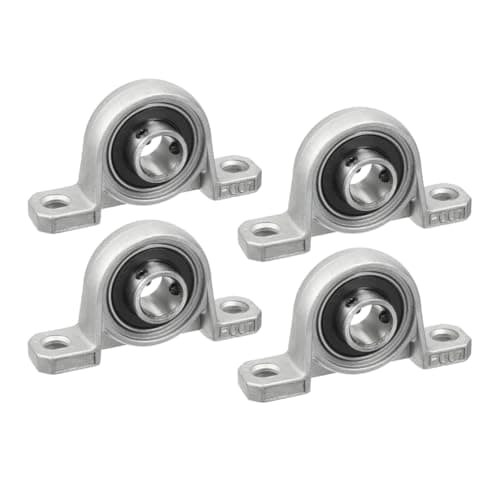 Image of Saipor 4Pcs KP001 Pillow Block Mounted Ball Bearing 12mm Bore Zinc Alloy Self-Aligning Mounted Flange Pillow Block Bearings for Diameter 12mm Linear Motion Shaft Rod