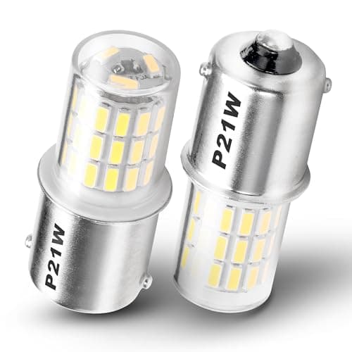 Image of Bright White 1156 LED Bulb, 2W BA15s P21W Indicator LED Bulbs, 6500K White 12-24V AC/DC, Single Contact Bayonet for Car Indicator Bulb, DRL, Backup Reverse, Tail Lights RV Interior Lights, 250LM, 2PCS