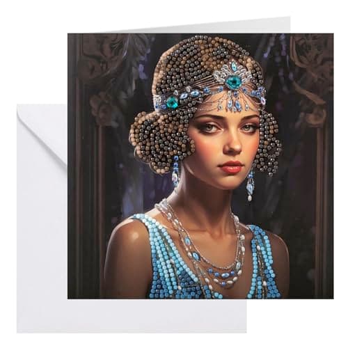 Image of CRYSTAL ART DECO GEMS 18x18cm Greeting Card