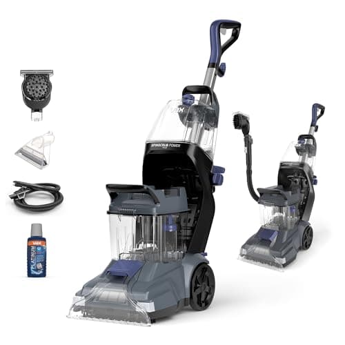 Image of Vax SpinScrub Power Plus Carpet Cleaner Machine, Rug, Upholstery, Car, Stair Upright Shampooer Washer. Handheld Spot Cleaning, SpinScrub and Wash Tool, Solution, 1200W, Grey/Navy Blue, CDCW-SSXA