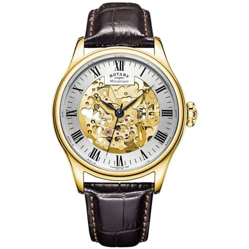 Image of Rotary Greenwich Skeleton Men's Silver Watch GS02941/03