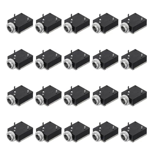 Image of sourcing map 10 Pcs 3 Pins Female 3.5mm Stereo TRS Jacks Plug Socket with Plastic Cover for Audio Headphone Radio PCB Panel CD Players