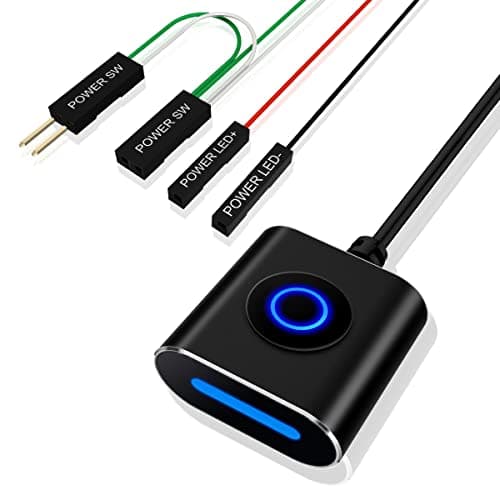 Image of COOIDEA Desktop Computer Power Switch, External PC Power Button, Power Supply Control Adapter Cable 2.5M, ATX Desktop Computer Motherboard Power SW Cables with Magnet, Black