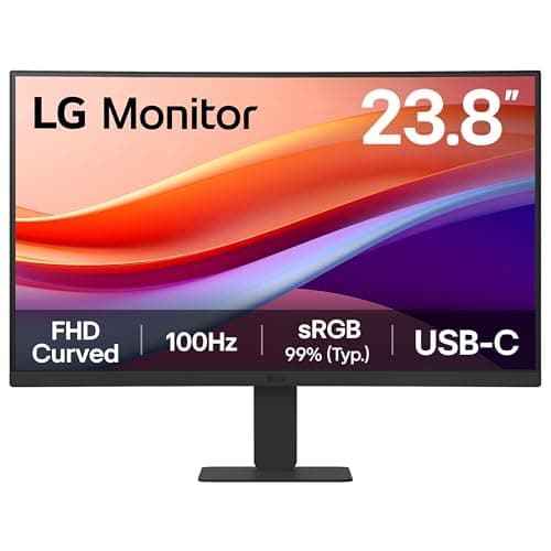 Image of LG MONITOR 24U421A – Curved FHD 1080p VA 24 inch, 100Hz, 5ms, Computer desktop display, Flicker safe & Reader Mode, USB-C, HDMI, Matte Black