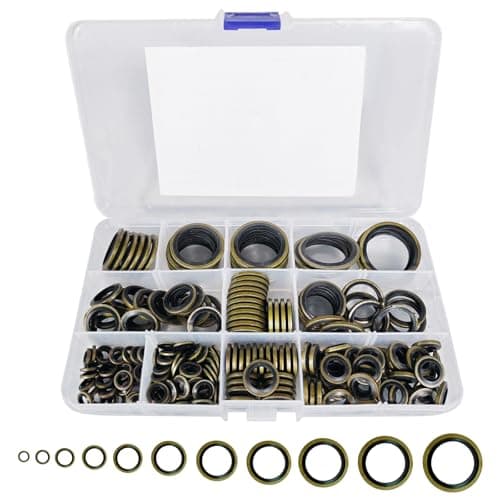 Image of 269 Pcs Bonded Seal Washers Kit - Oil Drain Plug Gaskets, Dowty Seals Metal Rubber Sealing Rings & Crush Washers Assortment for Car, Truck, Engine Oil Crush Washerss (M5 - M24)