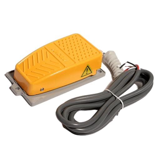 Image of Shengbowi Foot Pedal Switch Industrial Aluminum Momentary 250V 15A Non slip Guard Machine Tools & Welding Switch Metal 2M Cable