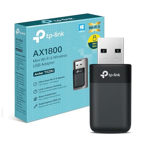Image of TP-Link NEW Archer TX23U AX1800Mbps USB WiFi Dongle for PC, WiFi 6 Dual-Band USB WiFi Adapter, Windows 11/10, USB 3.0, MU-MIMO & OFDMA, WPA3 Security, Miniature Design, Plug & Play