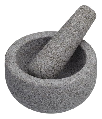 Image of MasterClass, Pestle and Mortar, Non-porous Granite Mortar and Pestle Set, 12 x 9 cm, Grey