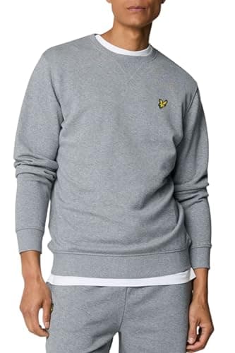 Image of Lyle & Scott Mid Layers Crew Neck Sweatshirt T28 Mid Grey Marl, XS