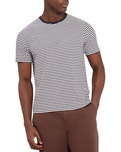 Image of Ted Baker London boxiist-Cotton Stripe t-Shirt, Navy