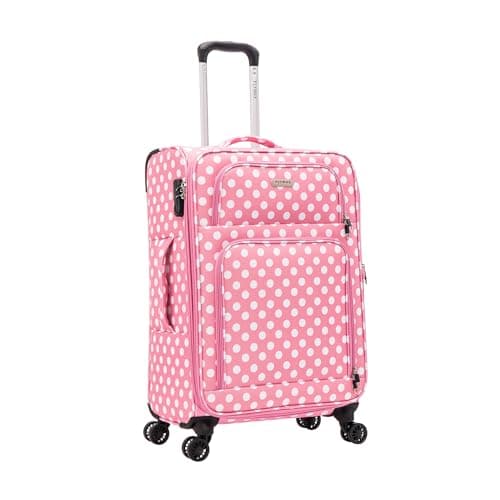Image of 24" Medium Super Lightweight 4 Wheel Suitcase Luggage Expandable with Wheels 3Kg 69L Capacity Check in Pink