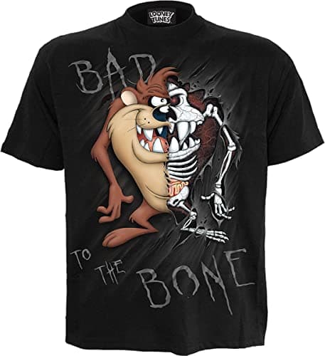 Image of Looney Tunes - Taz - Bad 2 D Bone - Front Print T-Shirt Black - S