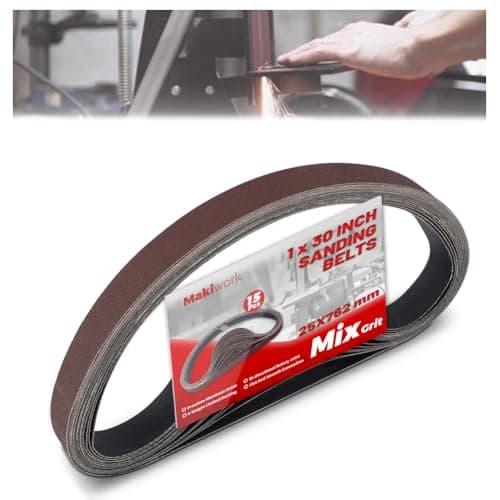 Image of 25 x 762 mm Sanding Belts Set - 15-Pack with 80/120/150/240/400 Grits, Aluminum Oxide Abrasive Belts for Woodworking