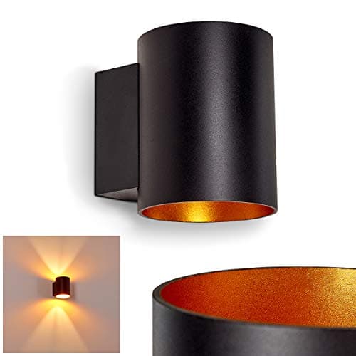 Image of wall lamp Letsbo in Metal in Black/Gold, Modern wall lamp with Light Effect, 1 x G9-Socket, Indoor wall Light with up & Down Effect, Without Bulbs